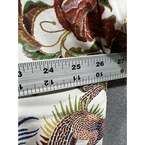 Rebel Vengeance Dragon Floral Print Button Up Shirt Boho Asian Style Men Size 2X - Picture 10 of 11